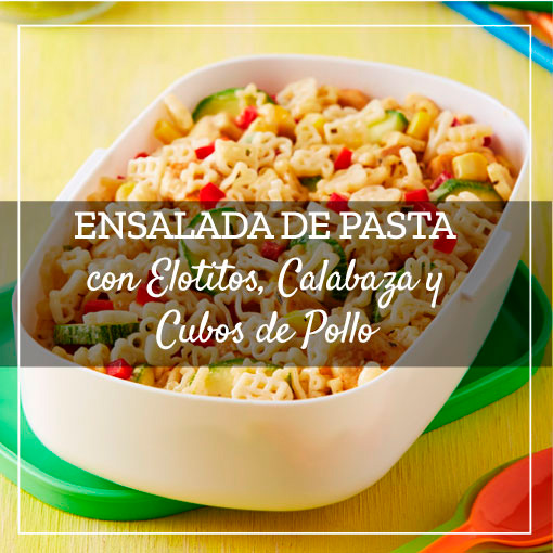 Ensalada de Pasta con Elotitos, Cabalaza y Cubos de Pollo