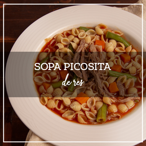 Sopa picosita de res con vegetales