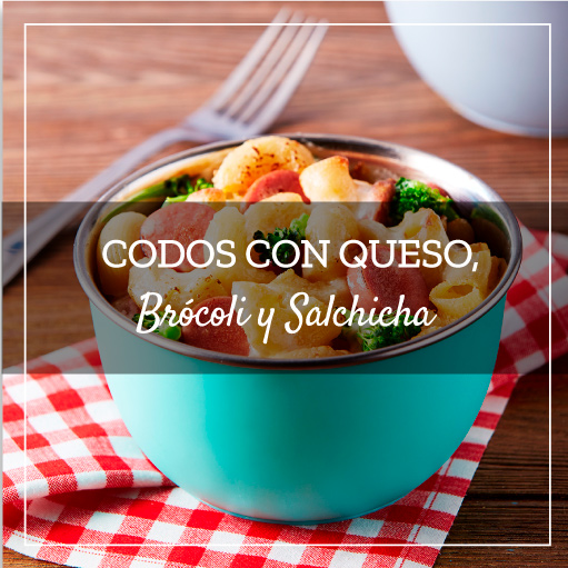 Codos con Queso Brócoli y Salchicha