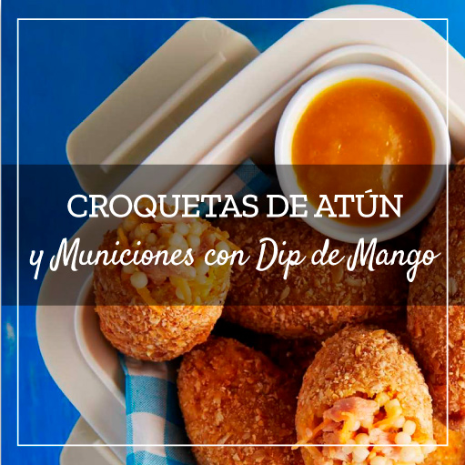 Croquetas de Atún y Municiones con Dip de Mango